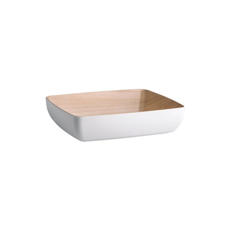 ZICCO MELAMINE ECHO WHITE/BIRCH BOWL GN 1/2 325x265x75mm (*46557*) = PACK OF 3 X EACHES