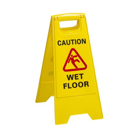 CHEF INOX A FRAME WET FLOOR CAUTION YELLOW (*81340*) = PACK OF 10 X EACHES