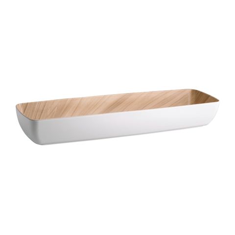 ZICCO MELAMINE ECHO WHITE/BIRCH BOWL GN 2/4 530x162x75mm (*46545*) = PACK OF 3 X EACHES