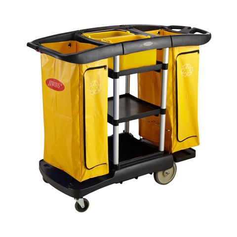 JIWINS HIGH CAPACITY CLEANING CART BLACK PP 13001x575x1115mm (*JW-CCHD*) =  1 X EACH