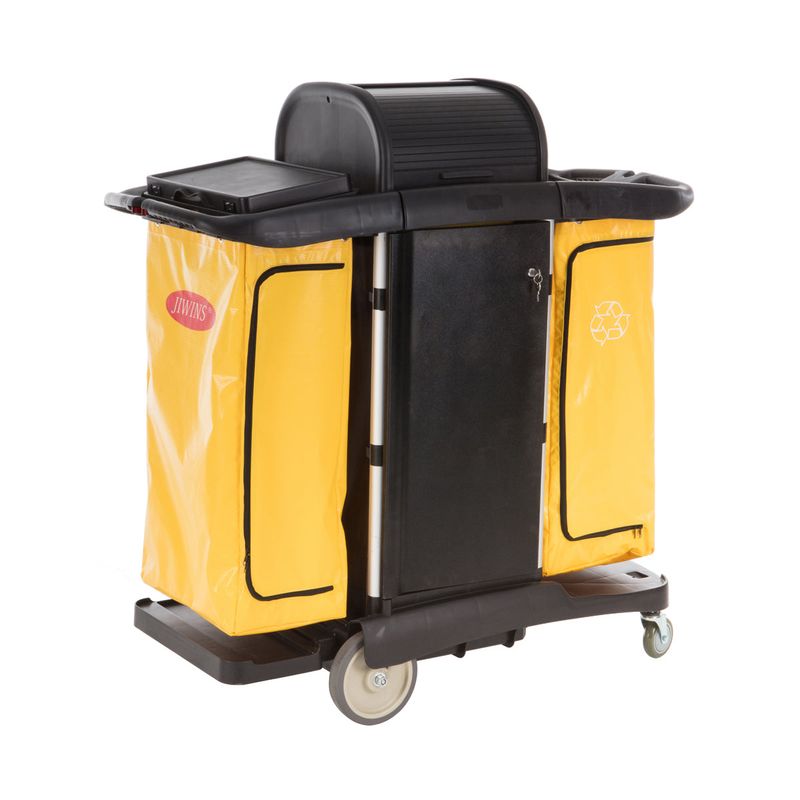JIWINS MEDICAL PLACES CLEANING CART BLACK PP 1300x570x1320mm (*JW-CCMS*) =  1 X EACH
