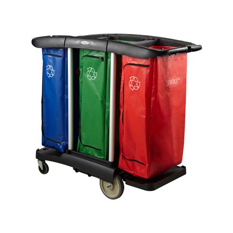 JIWINS TRIPLE CAPACITY CLEAN CART BLACK PP 1300x575x1115mm (*JW-CCTD*) =  1 X EACH