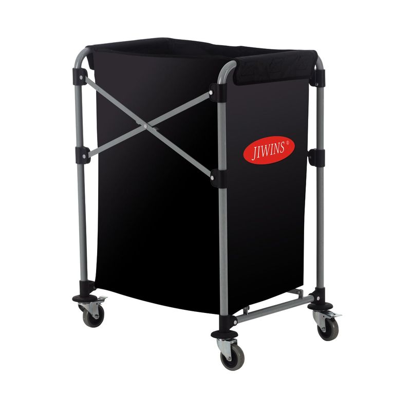 JIWINS COLLAPSIBLE LAUNDRY CART w/150lt VINYL BAG BLACK (*JW-XC150*) =  1 X EACH