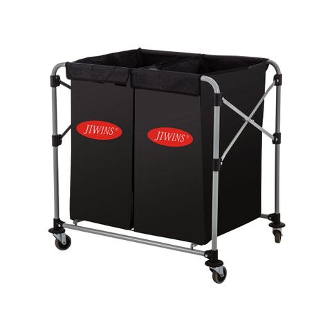 JIWINS COLLAPSIBLE LAUNDRY CART w/2x150lt VINYL BAG BLACK (*JW-XC300M*) =  1 X EACH