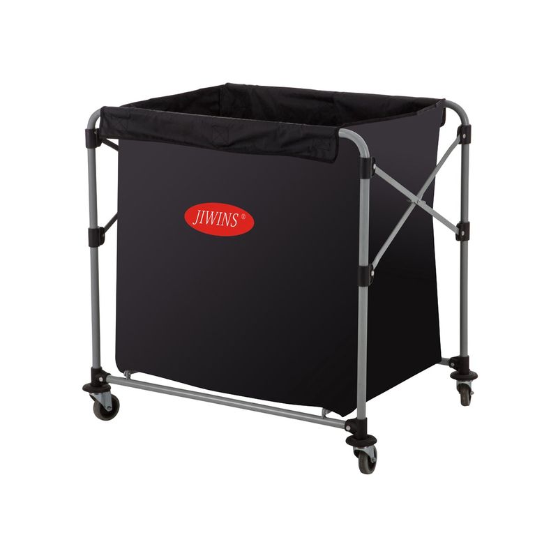 JIWINS COLLAPSIBLE LAUNDRY CART w/300lt VINYL BAG BLACK (*JW-XC300*) =  1 X EACH