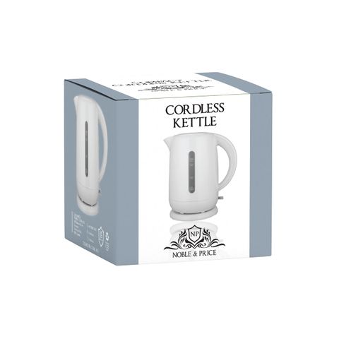 NOBLE & PRICE ELECTRIC KETTLE WHI PP 1.7lt MANUAL 1850-2200W (*9000-11*) =  1 X EACH
