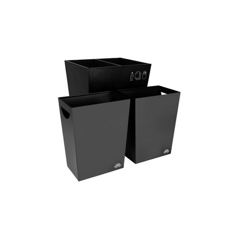 NOBLE & PRICE RECYCLE WASTE BIN 2x 3.8lt BLACK 305x245x292mm (*9000-02*) =  1 X EACH