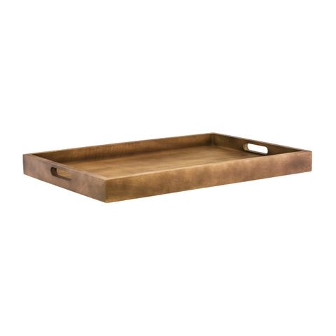 CHEF INOX TRAY ROOM SERVICE 620x400x50mm LIGHT MANGOWOOD (*04504*) =  1 X EACH