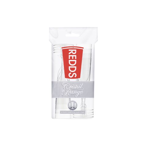 REDDS CHAMPAGNE FLUTES DETACHABLE BASE BPA FREE 175ml 8PK (*RC-C175CR8-15*) = SLEEVE OF 15 X PACKETS