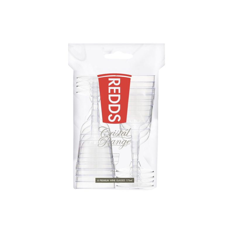 REDDS WINE CUPS DETACHABLE BASE BPA FREE 175ml 8PK (*RC-W175CR8-15*) = SLEEVE OF 15 X PACKETS