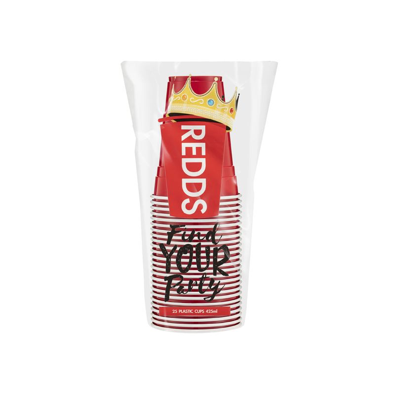 REDDS RED CUP 425ml 25PK (*RC-425RD25-12*) = SLEEVE OF 12 X PACKETS