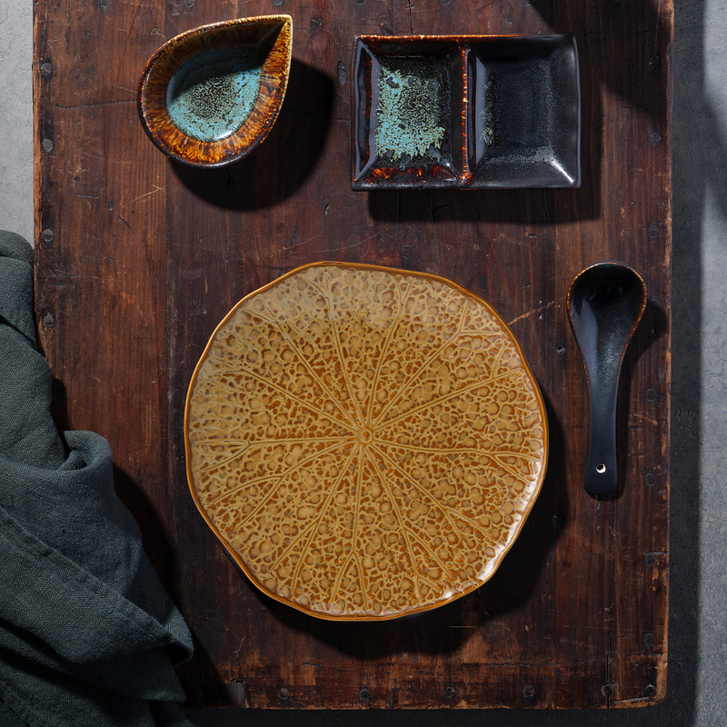 TABLEKRAFT FUSION 2-COMPARTMENT DIP DISH 133x91x22mm PATINA (*902236*) = PACK OF 6 X EACHES