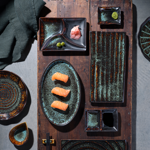 TABLEKRAFT FUSION 3-COMPARTMENT DIP DISH 180x130x18mm PATINA (*902237*) = PACK OF 6 X EACHES