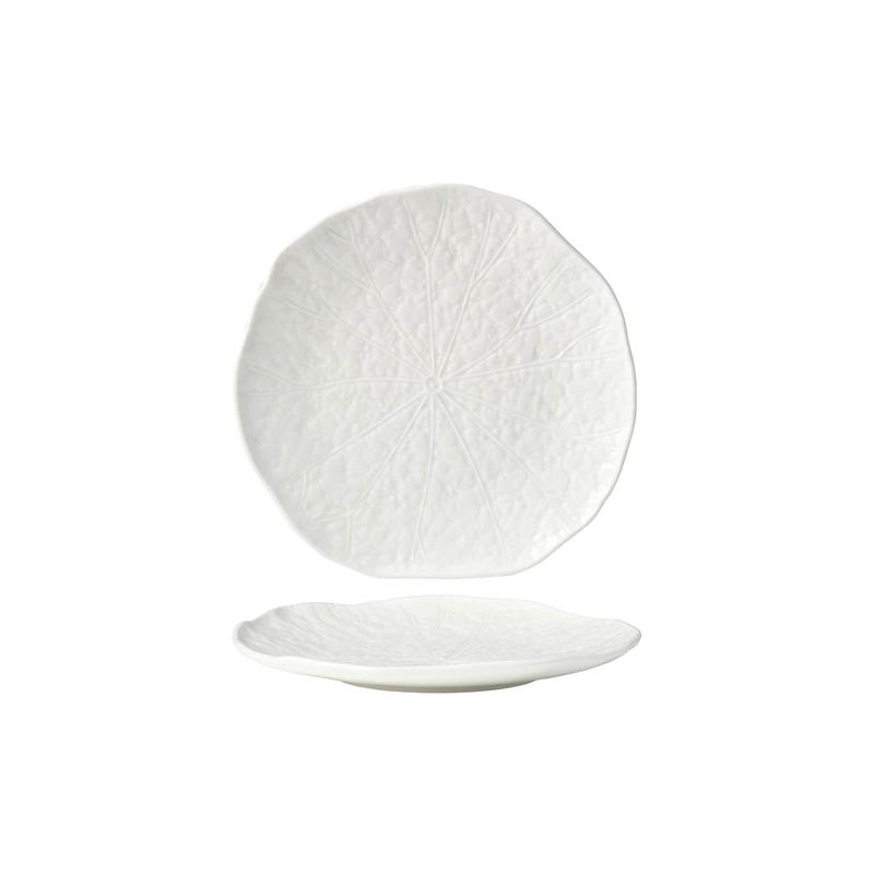 TABLEKRAFT FUSION LOTUS COUPE PLATE 255x35mm WHITE (*902101*) = PACK OF 4 X EACHES