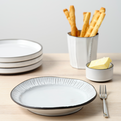 TABLEKRAFT LINEA ORGANICS PLATE w/RIM 220x35mm WHITE (*907561*) = PACK OF 5 X EACHES