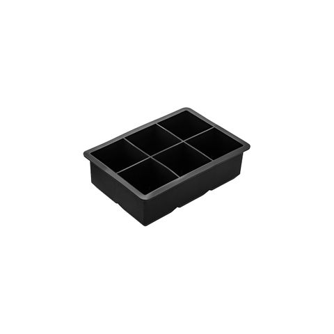 ZANZI SQUARE ICE CUBE TRAY SILICONE 6x51mm BLK (*Z0950*) =  1 X EACH