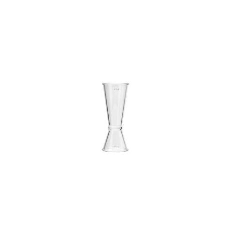 TRU-POUR JAPANESE JIGGER POLYCARBONATE 30/60ml CLEAR 12/PACK (*04403-12*) =  1 X PACK