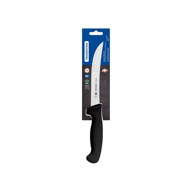 TRAMONTINA PROF BONING KNIFE CURVED STIFF 150mm BLK H/S (*TM24604/106*) =  1 X EACH