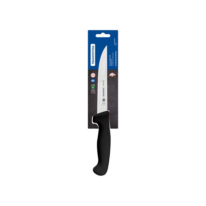 TRAMONTINA PROF BONING KNIFE STR WIDE STIFF 150mm BLK H/S (*TM24605/106*) =  1 X EACH