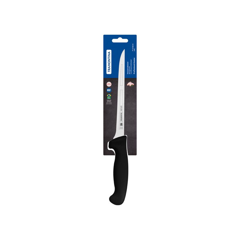 TRAMONTINA PROF BONING KNIFE STR NAR FLEXI 180mm BLK H/S (*TM24603/107*) =  1 X EACH