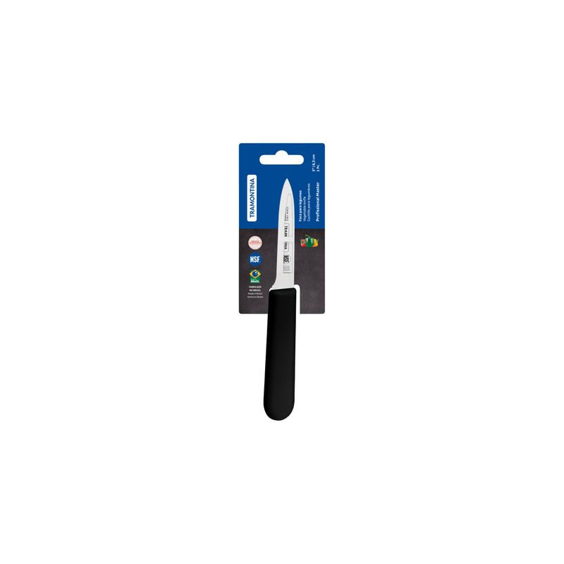 TRAMONTINA PROF PARING KNIFE STRAIGHT EDGE 70mm  BLK H/S (*TM24625/103*) =  1 X EACH
