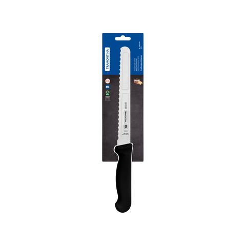 TRAMONTINA PROF BREAD KNIFE SERRATED 200mm BLK H/S (*TM24627/108*) =  1 X EACH