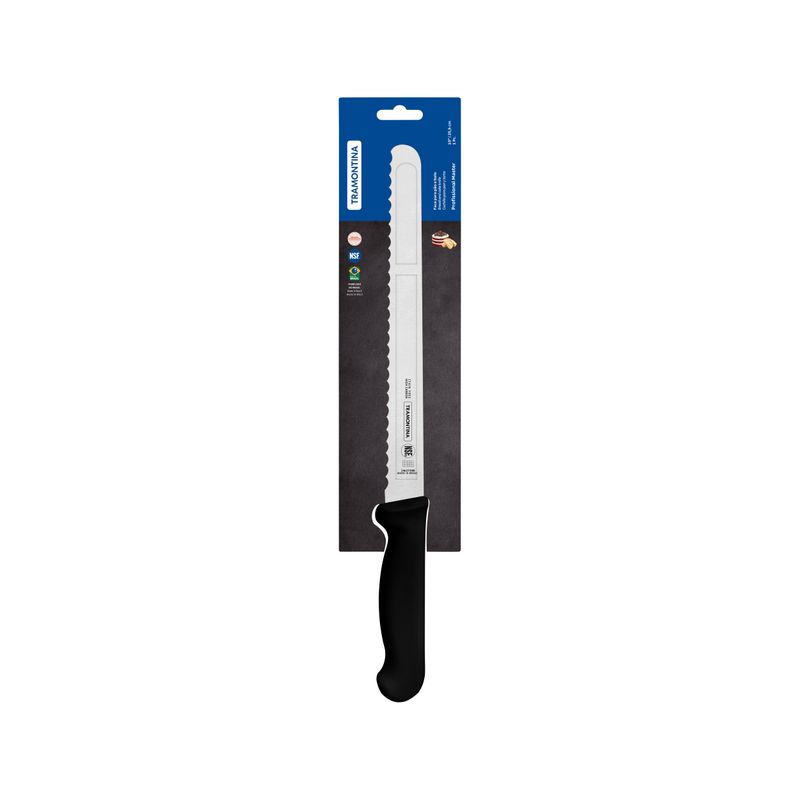 TRAMONTINA PROF BREAD KNIFE SERRATED 250mm BLK H/S (*TM24627/100*) =  1 X EACH