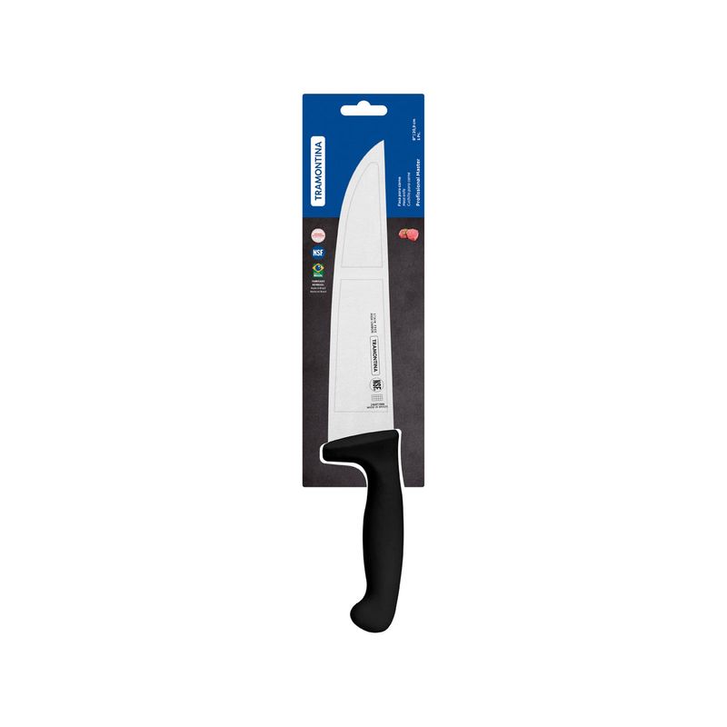 TRAMONTINA PROF BUTCHER KNIFE STRAIGHT BACK 200mm BLK H/S (*TM24607/108*) =  1 X EACH