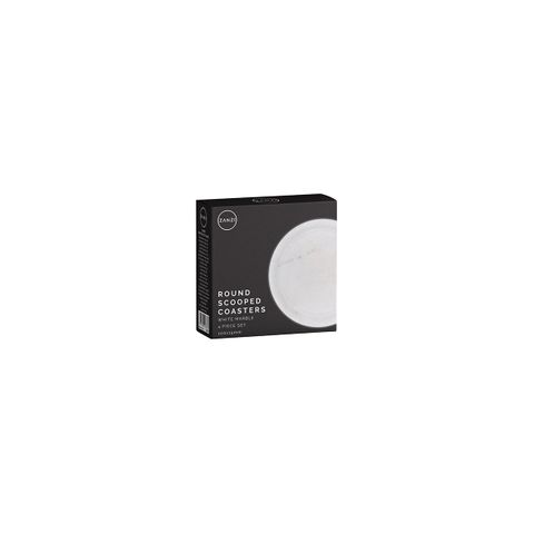 ZANZI MARBLE ROUND COASTER ( SET 4) 100x100x6mm WHITE (*Z9034*) =  1 X SET