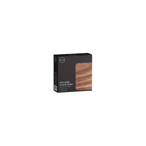 ZANZI ACACIA WOOD COASTER ( SET 4) 90x90x5mm (*Z9030*) =  1 X SET