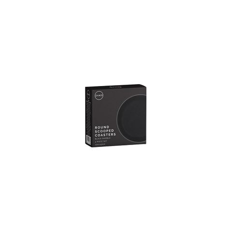 ZANZI MARBLE ROUND COASTER ( SET 4) 100x100x6mm BLACK (*Z9032*) =  1 X SET