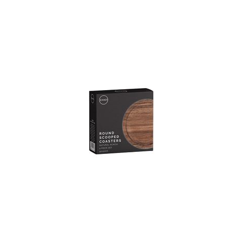 ZANZI ACACIA WOOD ROUND COASTER ( SET 4) 100x100x6mm (*Z9031*) =  1 X SET