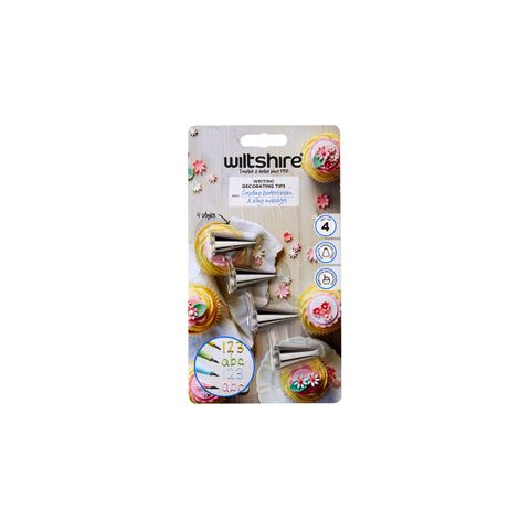 WILTSHIRE WRITING DECORATING TIPS 4PC SET (*WLT40726*) = PACK OF 6 X SETS