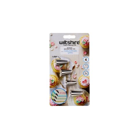 WILTSHIRE BORDER DECORATING TIPS 4PC SET (*WLT40724*) = PACK OF 6 X SETS