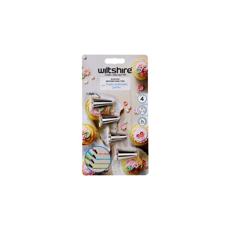 WILTSHIRE BORDER DECORATING TIPS 4PC SET (*WLT40724*) = PACK OF 6 X SETS