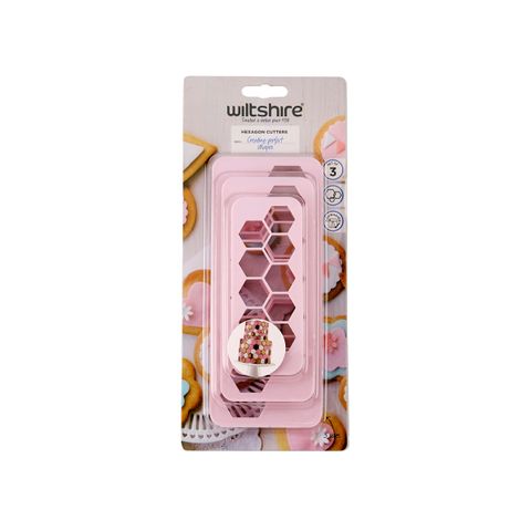 WILTSHIRE GEO CUTTERS HEXAGON 3PC SET (*WLT40728*) = PACK OF 6 X SETS