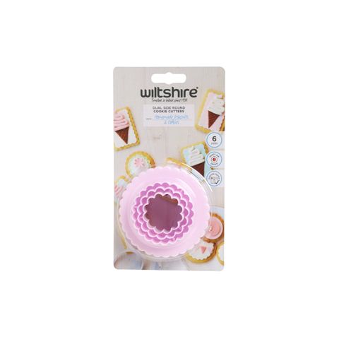 WILTSHIRE DUAL SIDED COOKIE CUTTERS ROUND 3PC SET (*WLT40369*) = PACK OF 6 X SETS