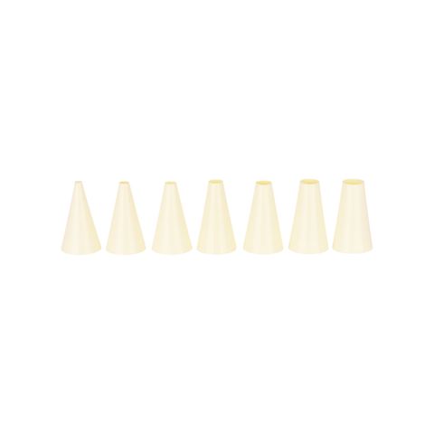 CHEF INOX THERMO DECORATING TUBE SET 7pc PLAIN 3mm-15mm WHI (*00740-7P*) =  1 X SET