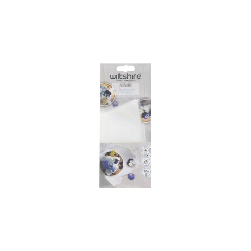WILTSHIRE PIPING BAG-DISPOSABLE 300mm 20PK (*WLT40354*) = SLEEVE OF 6 X PACKETS