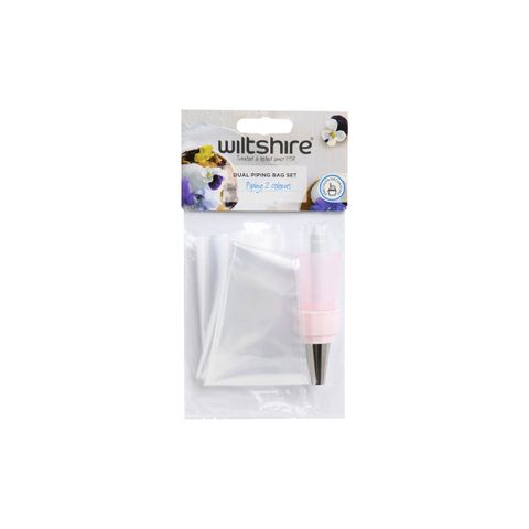 WILTSHIRE DUAL PIPING BAG 4PC SET (*WLT44028*) = PACK OF 6 X SETS