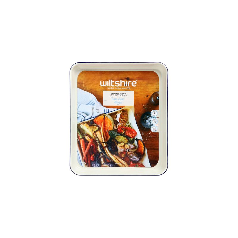 WILTSHIRE BAKING TRAY-ENAMEL 1.0lt 300x260x20mm (*WLT40384*) = PACK OF 2 X EACHES