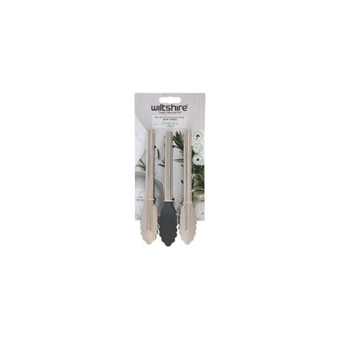 WILTSHIRE MINI TONGS-S/S & NYLON HEAD 180mm 3PC SET (*WLT43424*) = PACK OF 4 X SETS