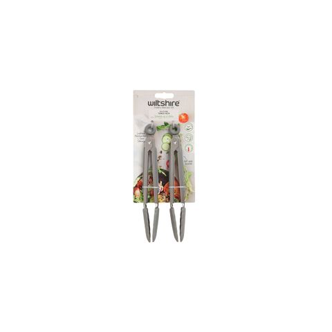 WILTSHIRE MINI SILICONE TONGS 180mm 2PC SET (*WLT43773*) = PACK OF 6 X SETS