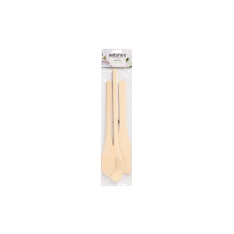 WILTSHIRE RUBBERWOOD UTENSILS 3PC SET (305mm,355mm,310mm) (*WLT43162*) = PACK OF 6 X SETS