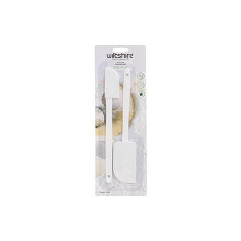 WILTSHIRE SILICONE HEAD SCRAPERS 2PC SET NON-STICK (*WLT43181*) = PACK OF 4 X SETS