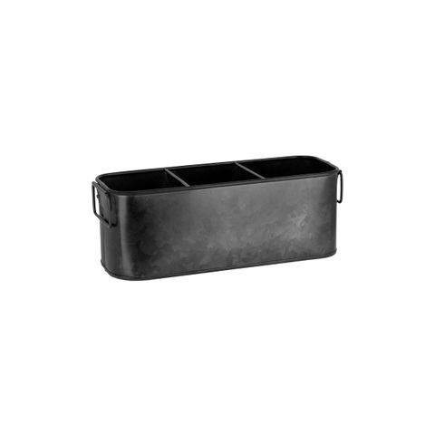 CHEF INOX CONEY IS GALV BLACK 3-COMP RECT CADDY270x100x100mm (*78780*) =  1 X EACH
