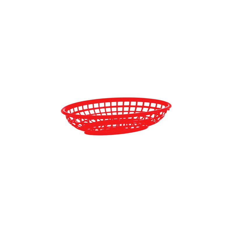 CHEF INOX CONEY IS PLASTIC OVAL BASKET 240x150x50mm RED (*78700*) = PACK OF 12 X EACHES