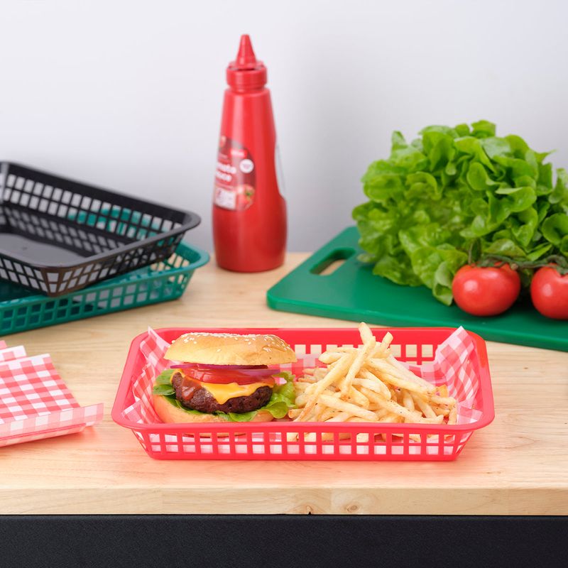 CHEF INOX CONEY IS PLASTIC RECT BASKET 300x215x42mm F. GREEN (*78698*) =  1 X EACH
