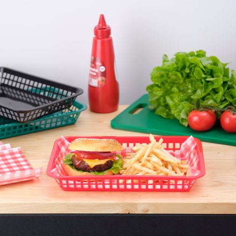 CHEF INOX CONEY IS PLASTIC RECT BASKET 300x215x42mm BLACK (*78699*) =  1 X EACH