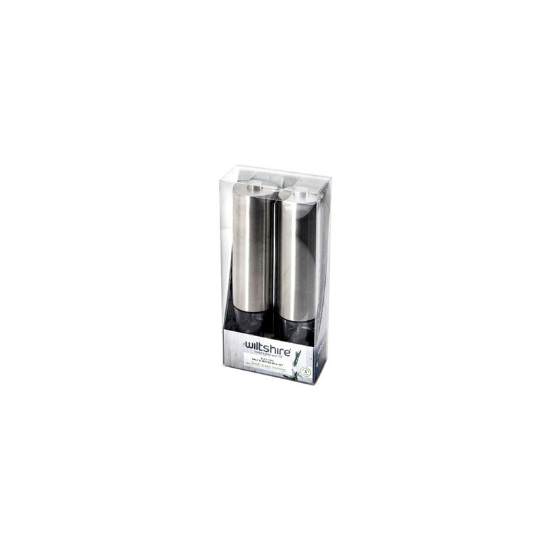 WILTSHIRE ELECTRIC STAINLESS STEEL MILL 2PC SET 220mm (*WLT48068*) = PACK OF 4 X SETS